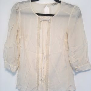 Jack Wills Ivory Silk Blouse US 4 UK 8